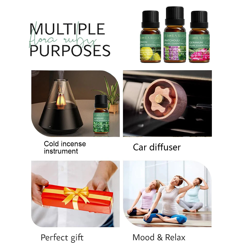 Aceites aromáticos para difusores - Colección de 10 ml