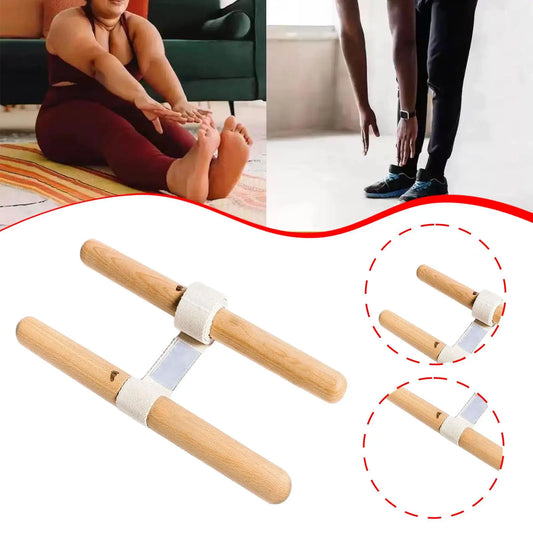 Correa de estiramiento con mango de madera - Estiramiento de pies y pantorrillas para yoga