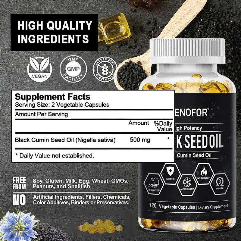 Black Cumin Seed Oil Capsules - 120 Count