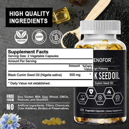 Black Cumin Seed Oil Capsules - 120 Count