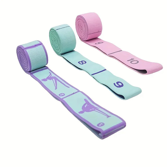 Correa elástica de yoga con bucles: banda elástica para ejercicios de baile, pilates y fitness.