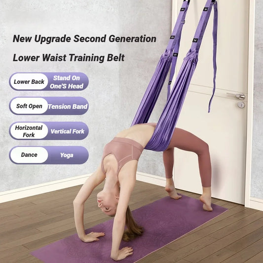 Correa de yoga con anclaje para puerta: entrenador de estiramiento aéreo para entrenamientos en casa