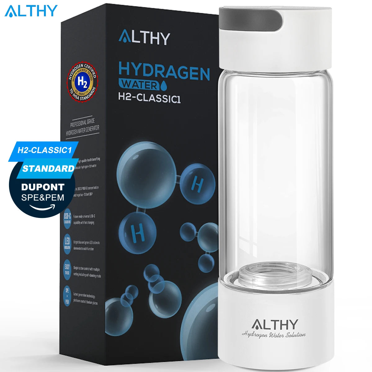Generador de agua rica en hidrógeno ALTHY: mejora tu hidratación de forma natural