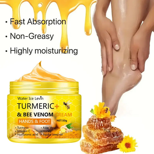 Crema para pies y manos con cúrcuma y veneno de abeja - 50 g