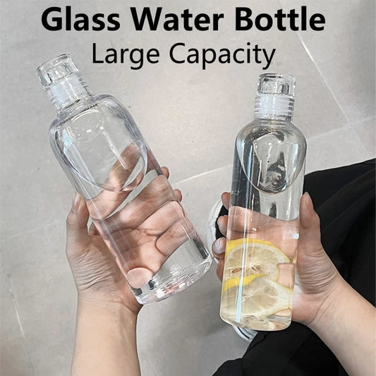 Botella de agua de vidrio con marcador de tiempo - Gran capacidad 300-1000 ml