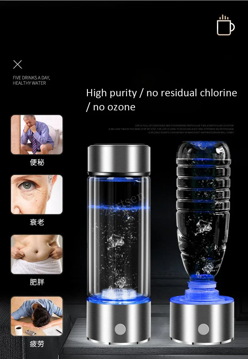 Ionizador de agua alcalina - Recargable por USB