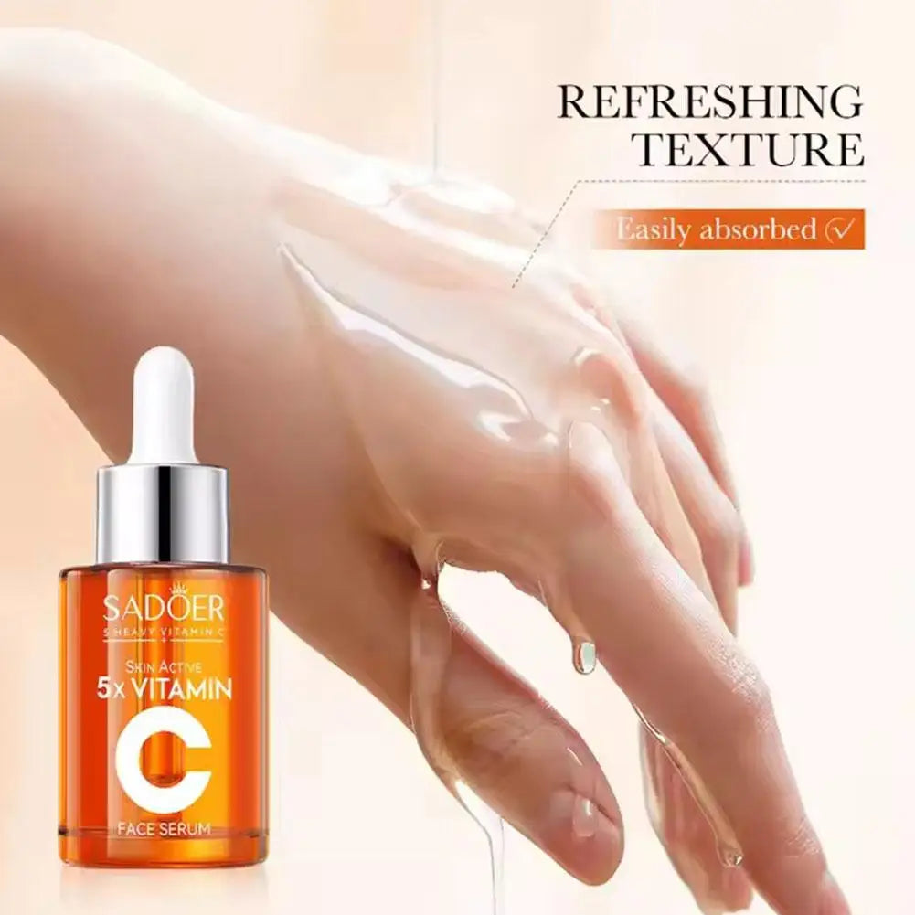 Set de cuidado de la piel con vitamina C (5 unidades): limpiador, loción, contorno de ojos y sérum facial.
