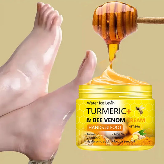 Crema para pies y manos con cúrcuma y veneno de abeja - 50 g