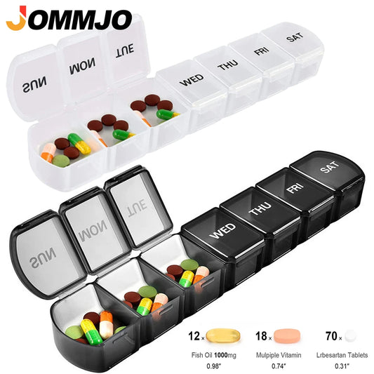 Small Weekly Pill Organizer - 7 day vitamin storage
