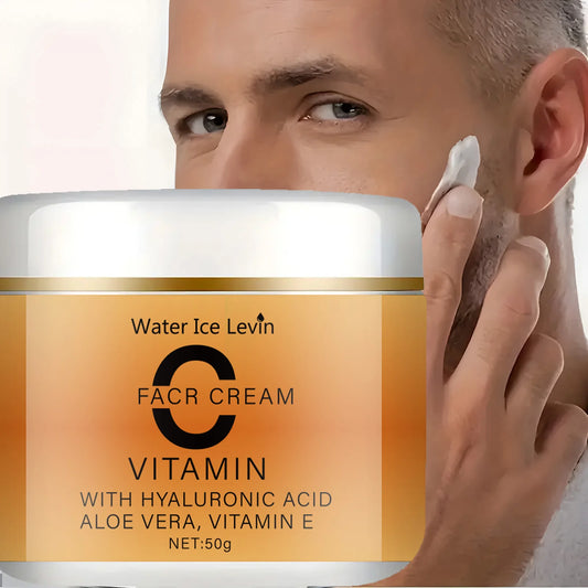 Crema facial con vitamina C, ácido hialurónico, aloe vera y vitamina E