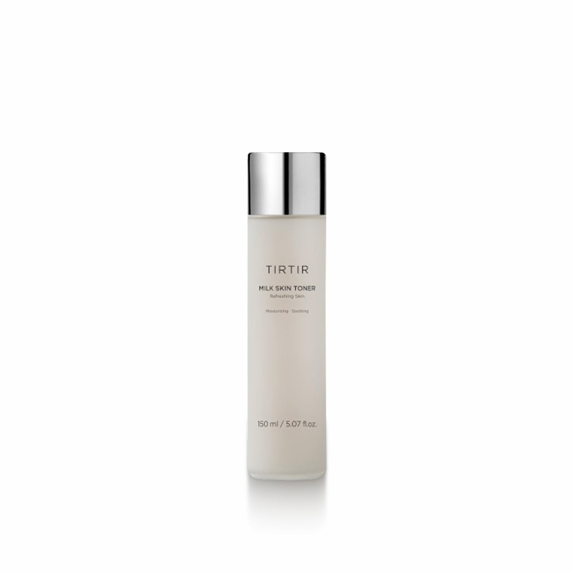 TIRTIR milk skin toner bottle on a white background
