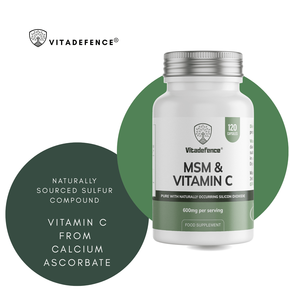 Vitadefence MSM + Vitamin C, 120 Capsules