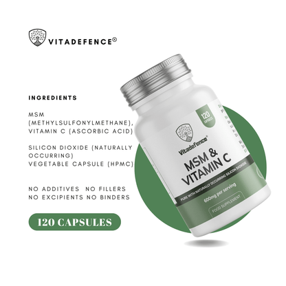Vitadefence MSM + Vitamin C, 120 Capsules