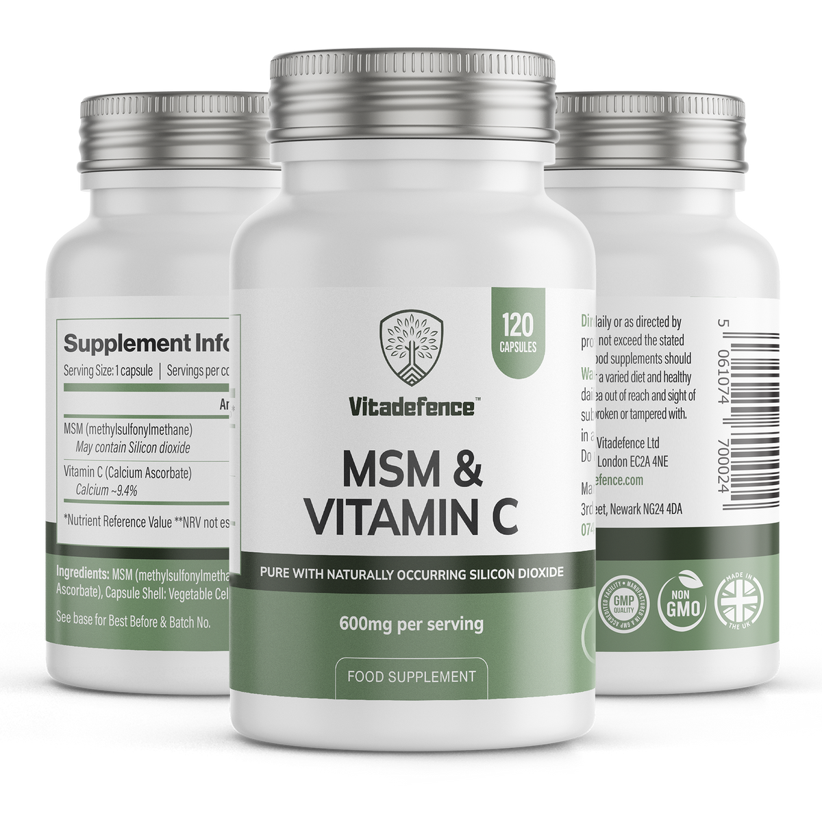 Vitadefence MSM + Vitamin C, 120 Capsules