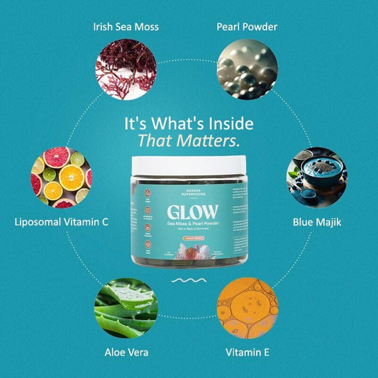Akasha Sea Moss Glow Gummies – Hair, Skin & Nails Vitamins | 60 Count