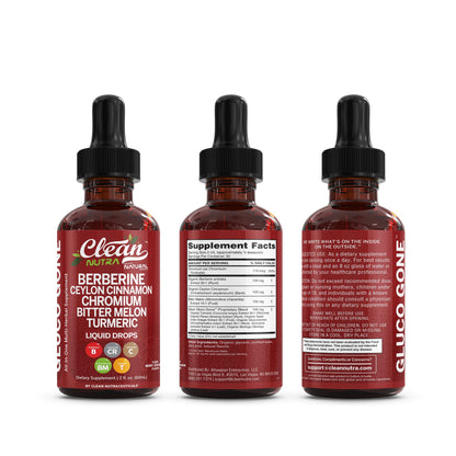 Clean Nutra Berberine & Cinnamon Liquid Drops with Moringa, 2oz
