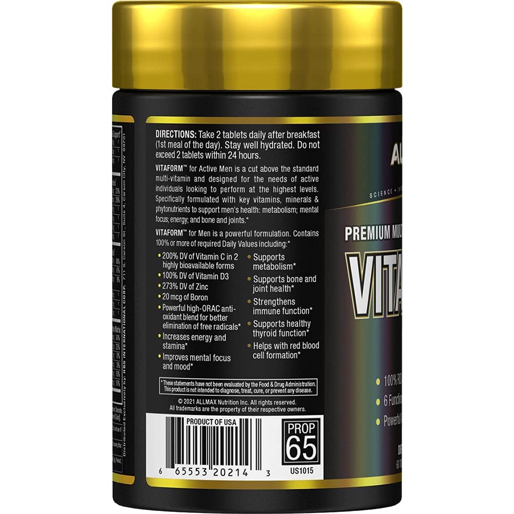 AllMax Vitaform Multi-Vitamin for Men — 60 Tablets