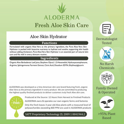Aloderma Fresh Aloe Vera Face Hydrator — 99.8% Organic, 240ml - Calm Era
