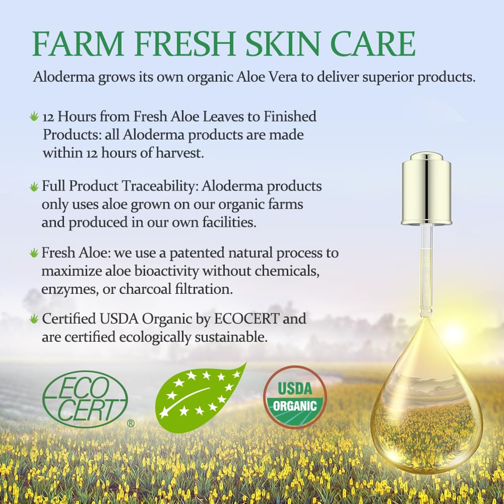 Aloderma Fresh Aloe Vera Face Hydrator — 99.8% Organic, 240ml - Calm Era