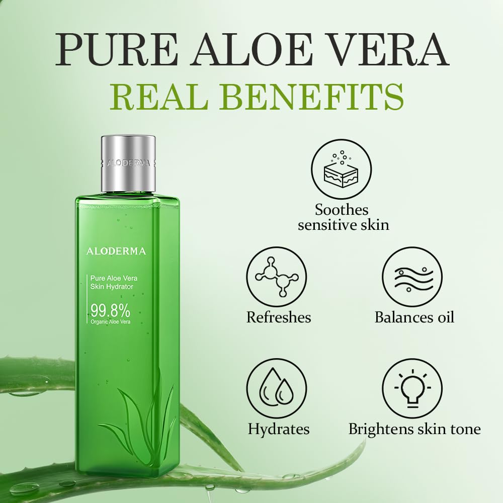 Aloderma Fresh Aloe Vera Face Hydrator — 99.8% Organic, 240ml - Calm Era