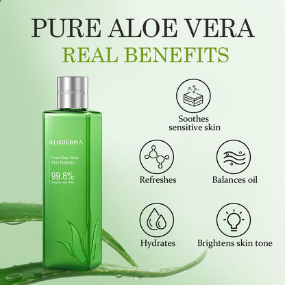 Aloderma Fresh Aloe Vera Face Hydrator — 99.8% Organic, 240ml - Calm Era