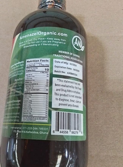 Amenazel Organic Moringa Bitters 16fl oz | 9-Herb Digestive Tincture