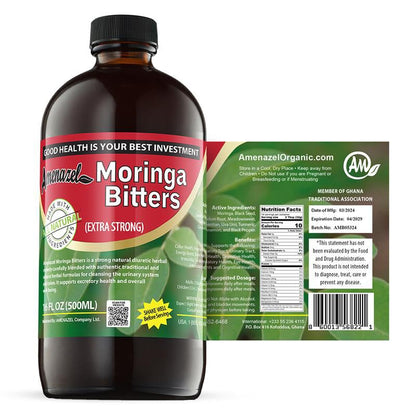 Amenazel Organic Moringa Bitters 16fl oz | 9-Herb Digestive Tincture
