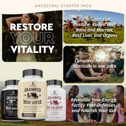 Ancestral Supplements Beef Organs Starter Pack | Grass-Fed Organ Stack