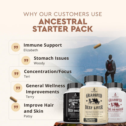 Ancestral Supplements Beef Organs Starter Pack | Grass-Fed Organ Stack