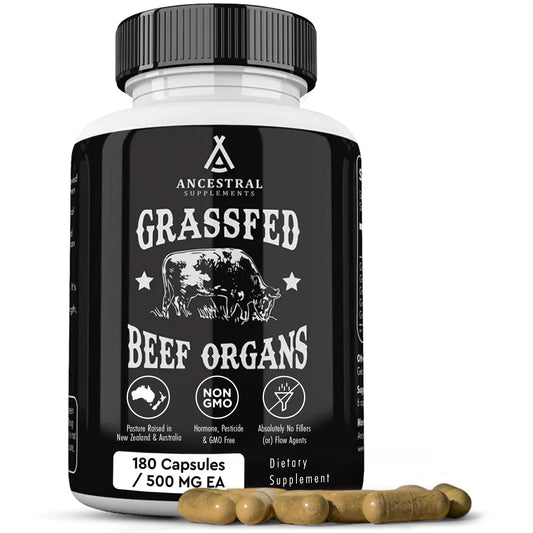Ancestral Supplements Grass-Fed Beef Organs 180ct | 5-Organ Blend