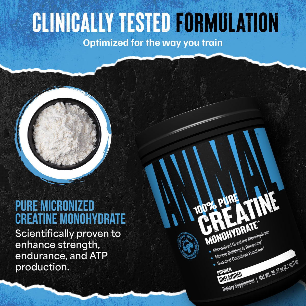 Animal Creatine Monohydrate Powder – Unflavored | 1kg - Calm Era