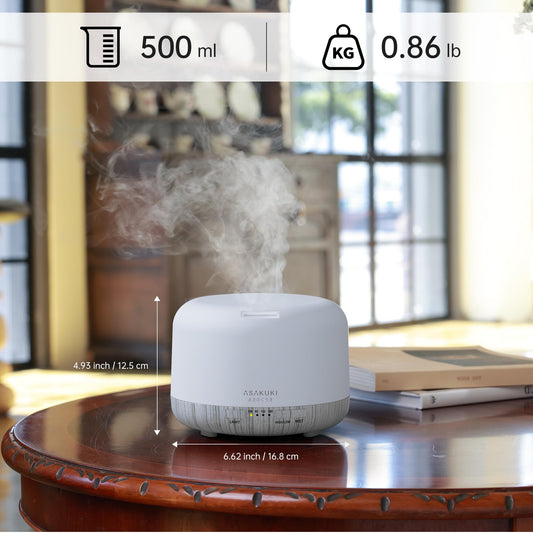 ASAKUKI 500ml Premium Essential Oil Diffuser with Remote Control