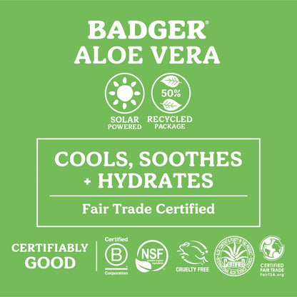 Badger Organic Aloe Vera Gel 96% — Unscented, Face & Body, 2 x 4fl oz