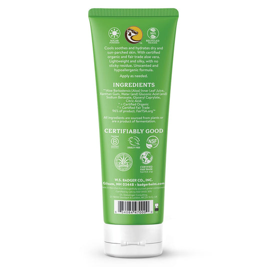 Badger Organic Aloe Vera Gel 96% — Unscented, Face & Body, 2 x 4fl oz