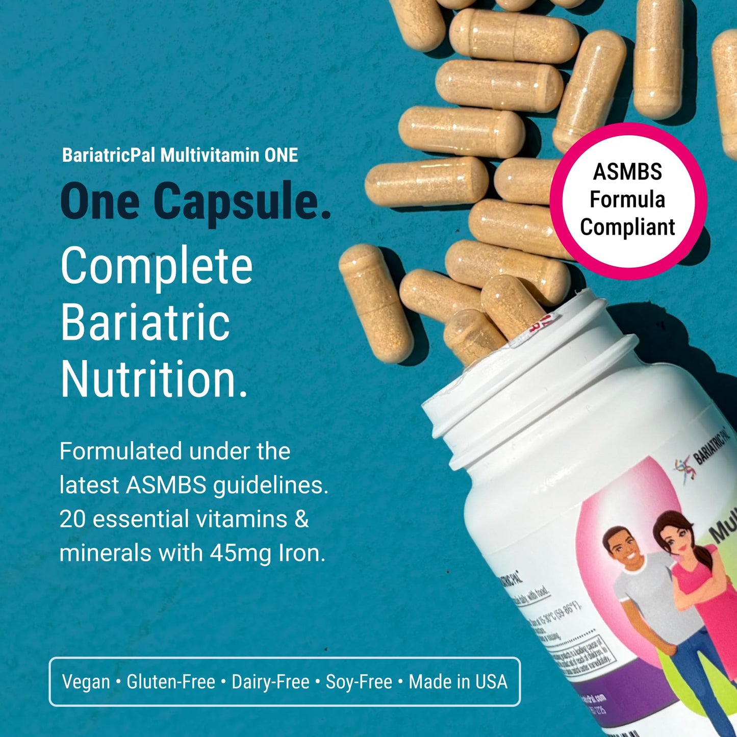 BariatricPal Multivitamin ONE — 1 Daily Capsule with 18 mg Iron | 90 Count
