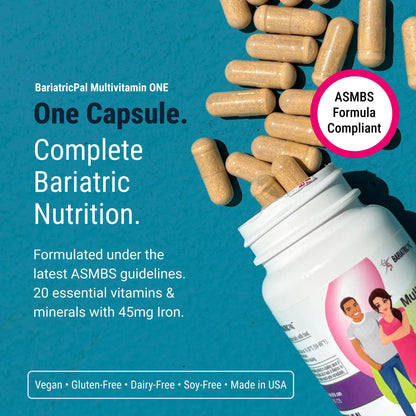 BariatricPal Multivitamin ONE — 1 Daily Capsule with 18 mg Iron | 90 Count - Calm Era