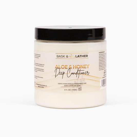 BASK & LATHER Aloe & Honey Deep Conditioner Hair Mask — 8oz