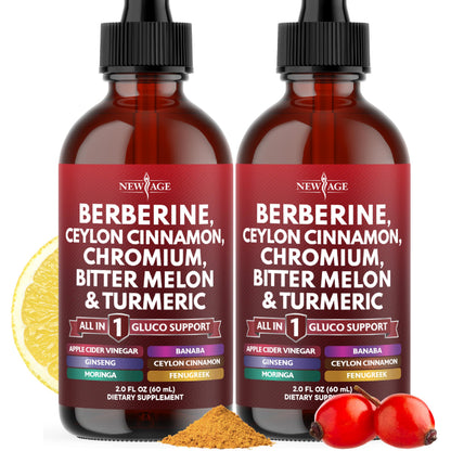 Berberine & Ceylon Cinnamon Liquid Drops with Moringa & Ginseng 4oz