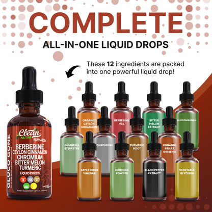 Clean Nutra Berberine & Cinnamon Liquid Drops with Moringa, 2oz