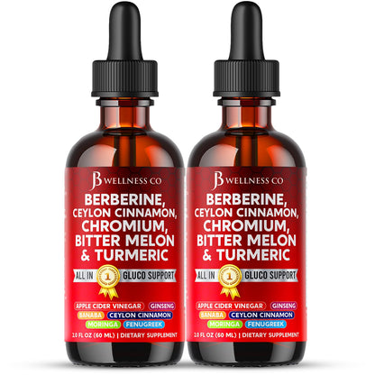 Liposomal Berberine & Ceylon Cinnamon Liquid Drops with Moringa 4oz