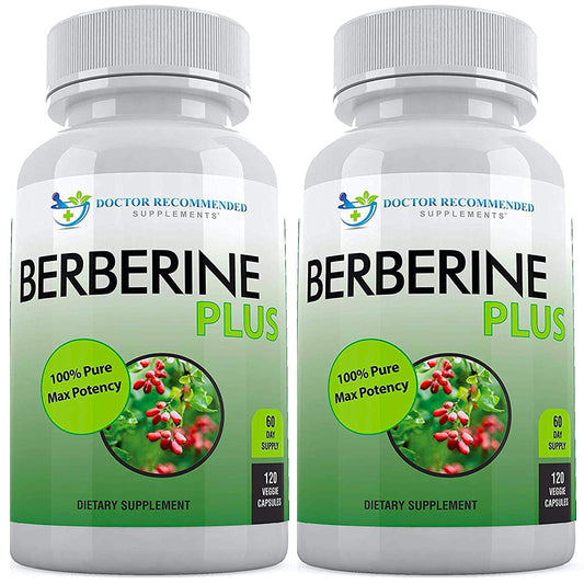 Berberine Plus 1200 mg | Doctor Recommended Supplements | 120 Veggie Capsules (Pack of 2) - Calm Era