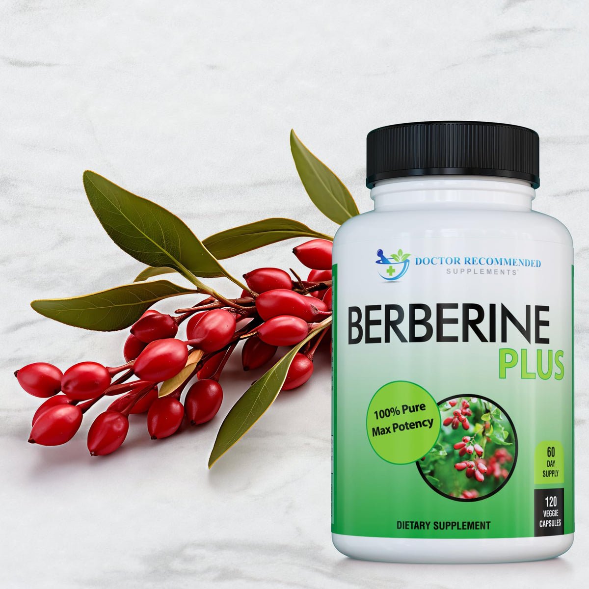 Berberine Plus 1200mg | 120 Veggie Capsules | Doctor Recommended Supplements - Calm Era