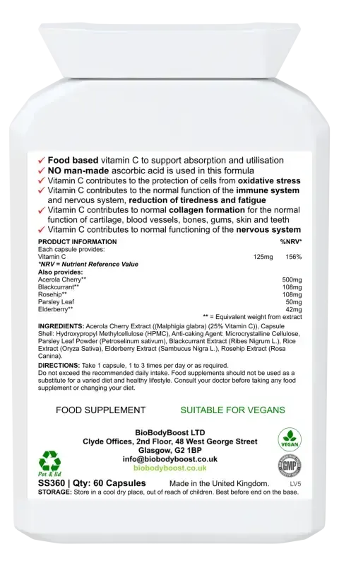 BioBodyBoost Bio-C Vitamin C, 60 Capsules