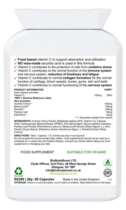 BioBodyBoost Bio-C Vitamin C, 60 Capsules