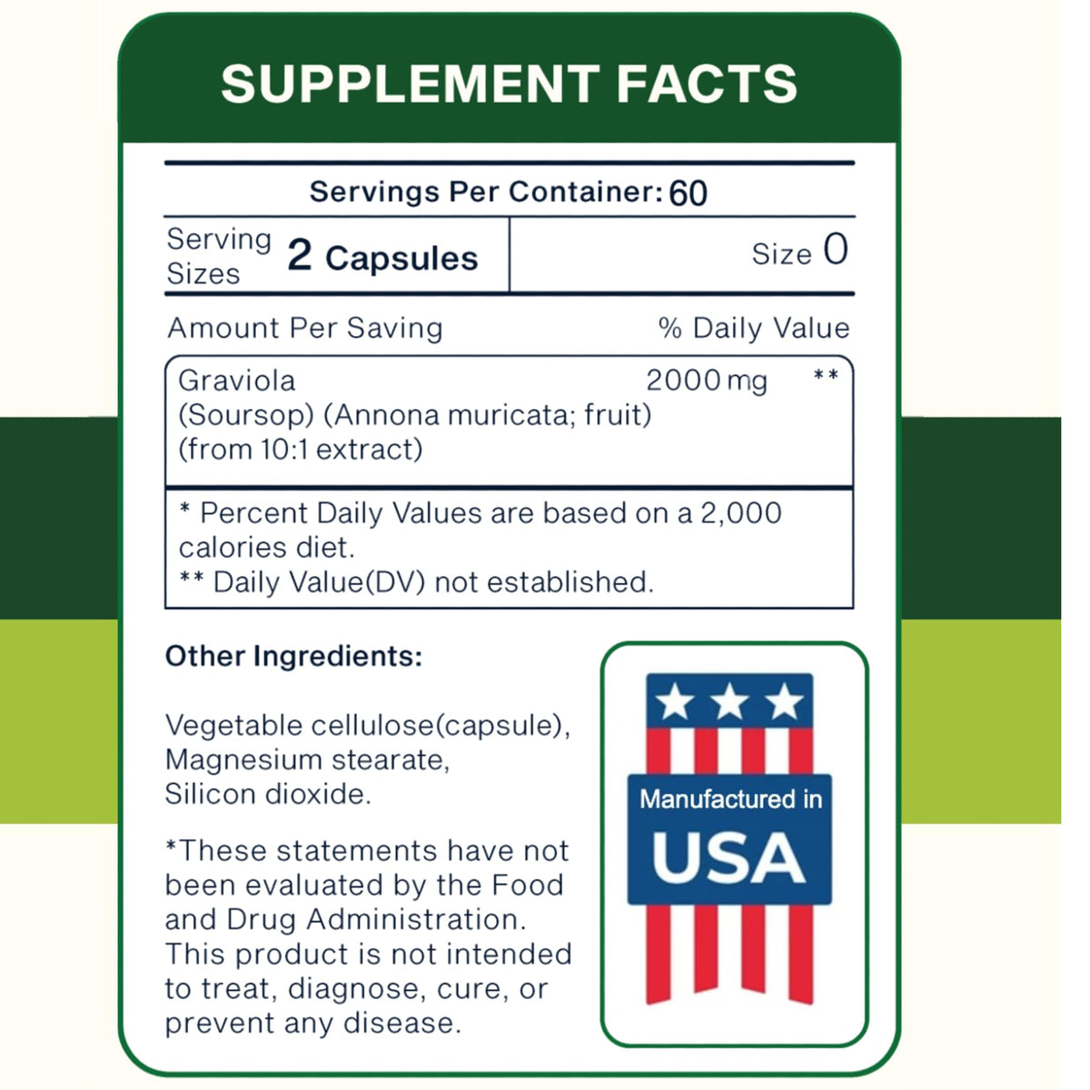 Biolore Pure Soursop Graviola Capsules — 120 Count, 60-Day Supply - Calm Era