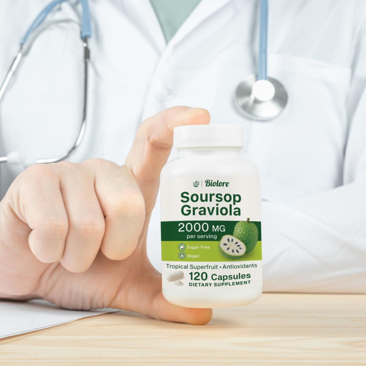 Biolore Pure Soursop Graviola Capsules — 120 Count, 60-Day Supply - Calm Era