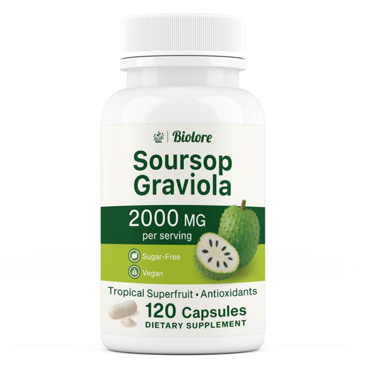 Biolore Pure Soursop Graviola Capsules — 120 Count, 60-Day Supply