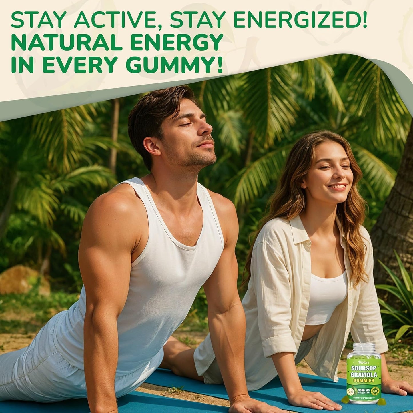 Biolore Soursop Graviola Gummies — 30-Day Supply, Sugar-Free, Vegan