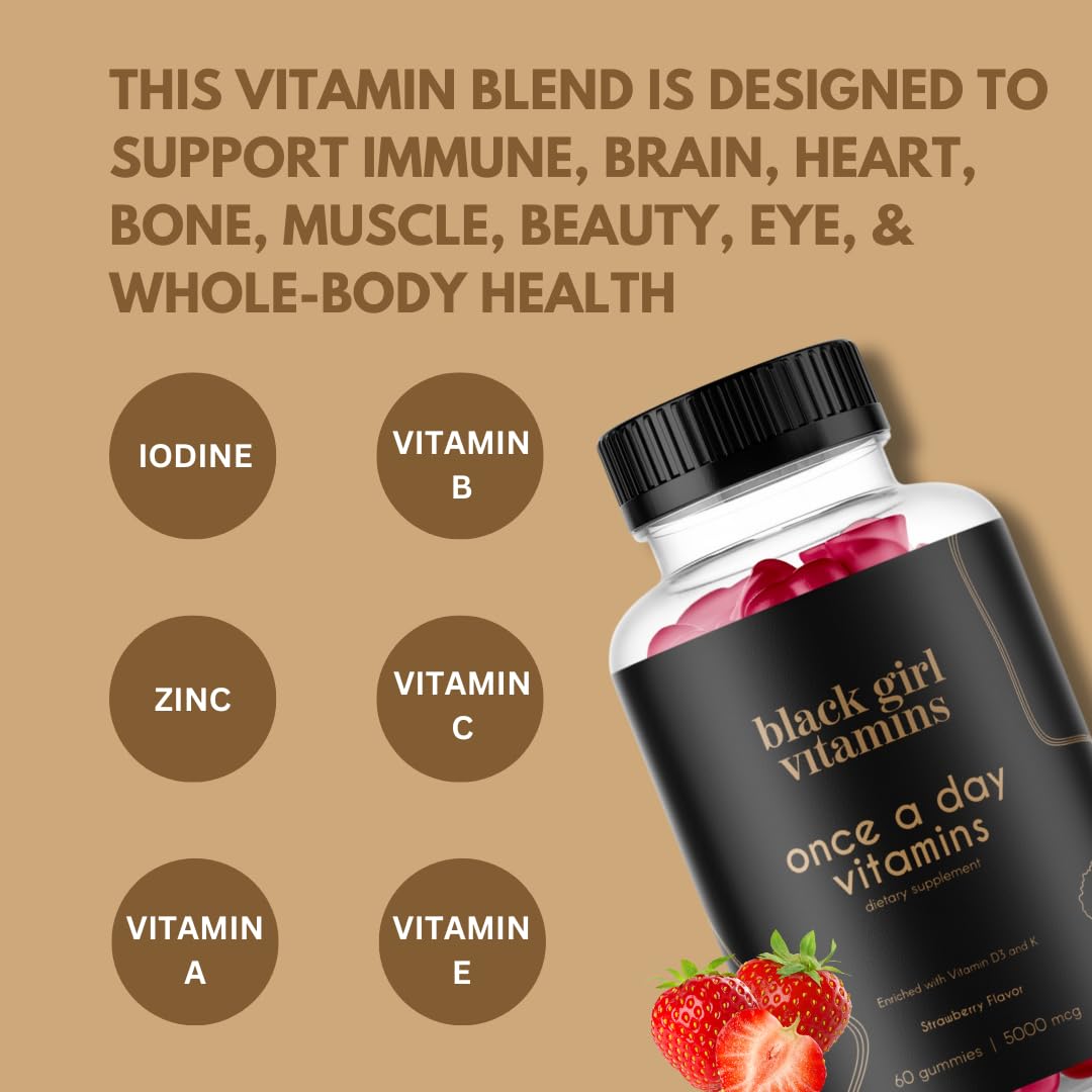 Black Girl Vitamins Once a Day Women’s Multivitamin Gummy – Immune Support