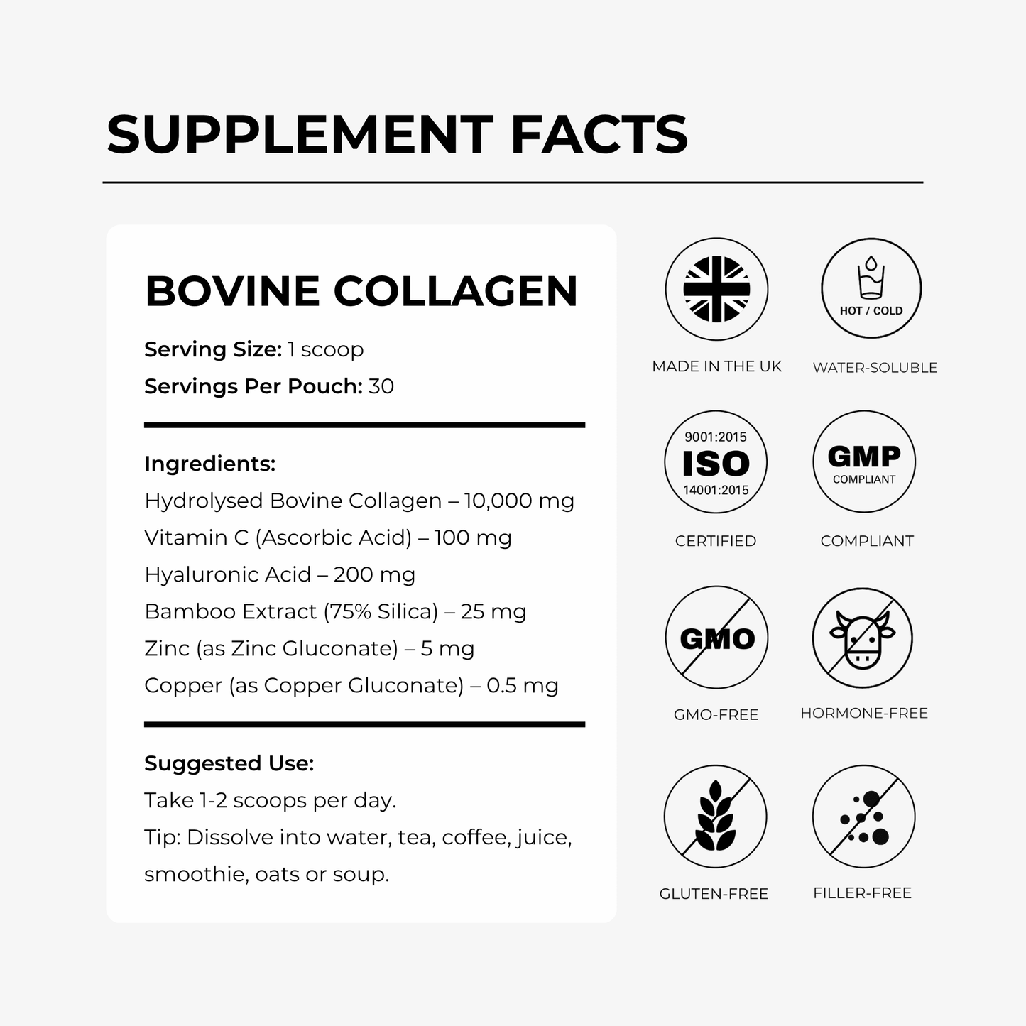 Charava Bovine Collagen Peptides with Vitamin C
